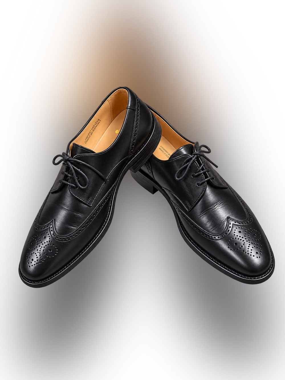 Charles Tyrwhitt Jermyn Street Men’s 9R Black Leather Wingtip Shoes England